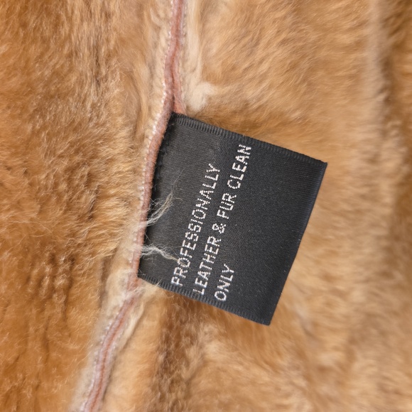 VTG Fox Fur Genuine Leather Shearling Penny Lane Coat XL Tan Brown Womens - Picture 12 of 14